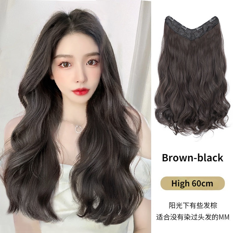 Wig Big Wave Hair Extension Piece Simulation Hair Piece Invisible Seamless U-shaped Natural Hair Extension Wig Piece