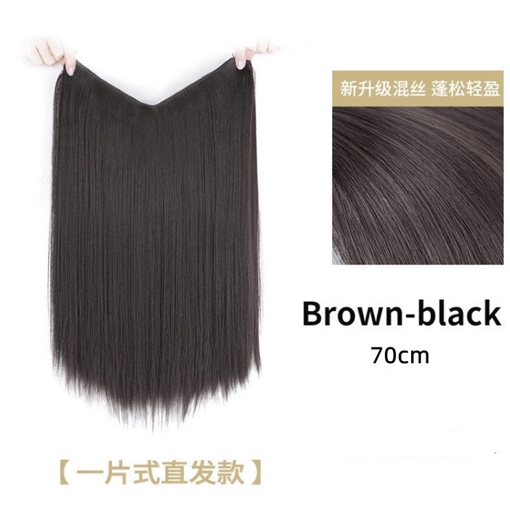 Wig Big Wave Hair Extension Piece Simulation Hair Piece Invisible Seamless U-shaped Natural Hair Extension Wig Piece