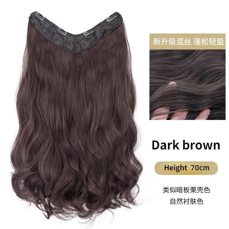 Wig Big Wave Hair Extension Piece Simulation Hair Piece Invisible Seamless U-shaped Natural Hair Extension Wig Piece