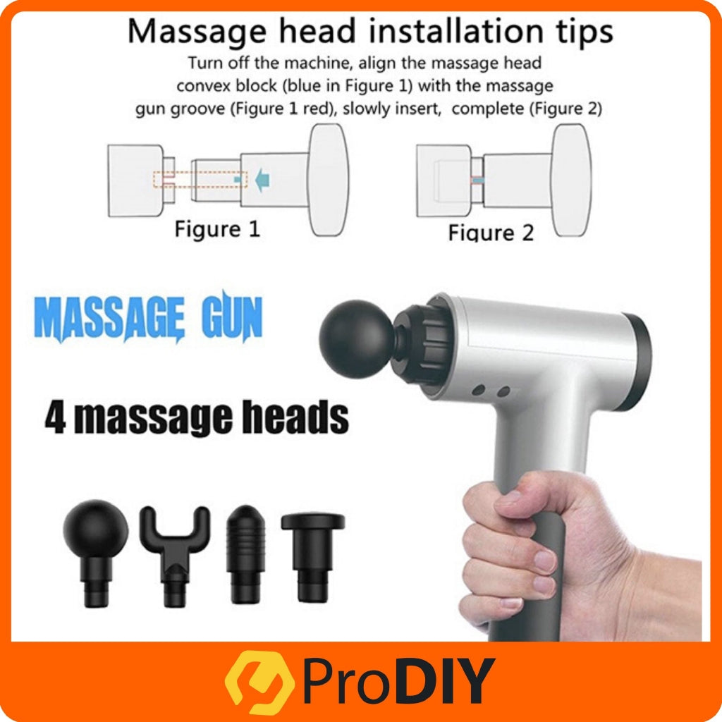 PRODIY 5 / 6 Speeds Muscle Massage Gun Handheld Deep Tissue Vibration Rechargeable Fascial