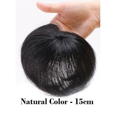 [READY] Real Human Hair 15cm & 20cm Wig Piece Hair Roots Seamless Thickening Hair Volume Cover White Hair On Top Of Head