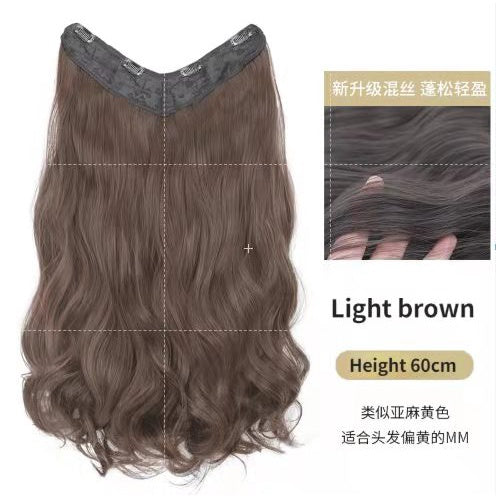 Wig Big Wave Hair Extension Piece Simulation Hair Piece Invisible Seamless U-shaped Natural Hair Extension Wig Piece