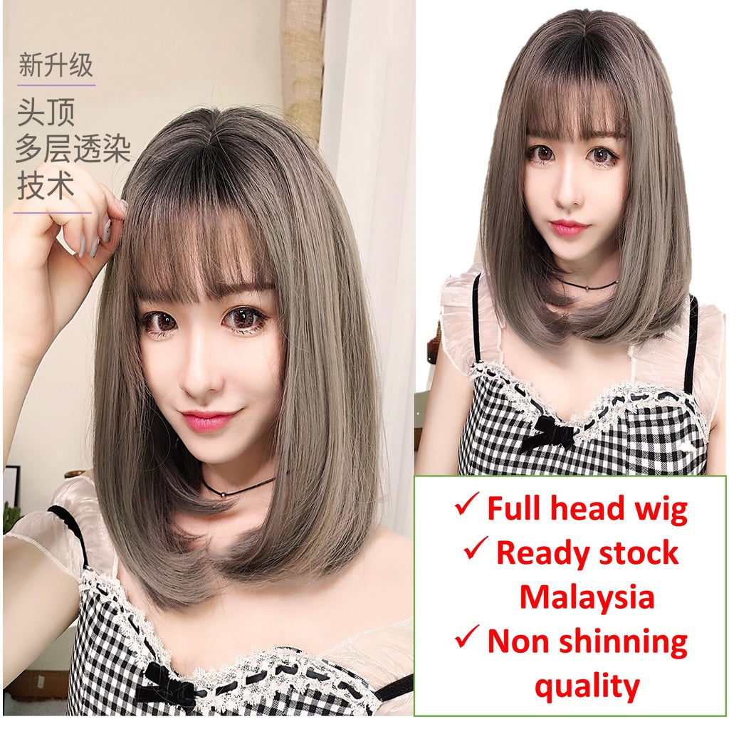 Ready stock PE3 MEDIUM WIG HAIR WIGS RAMBUT PALSU PENDEK COSPLAY WIG LORITA WIG RAMBUT PALSU PEREMPUAN