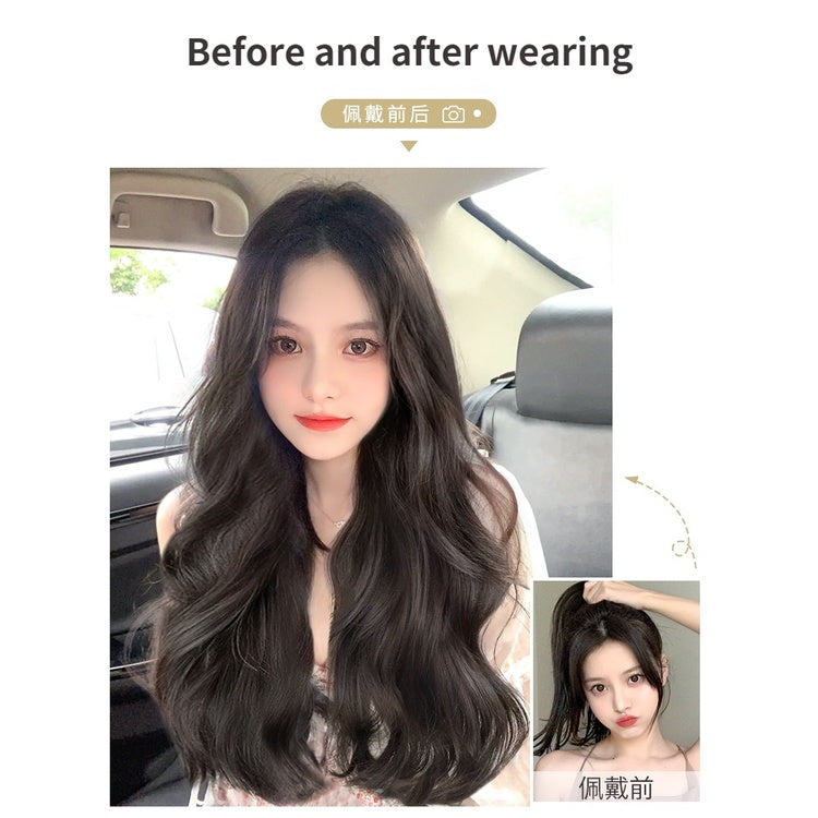 Wig Big Wave Hair Extension Piece Simulation Hair Piece Invisible Seamless U-shaped Natural Hair Extension Wig Piece