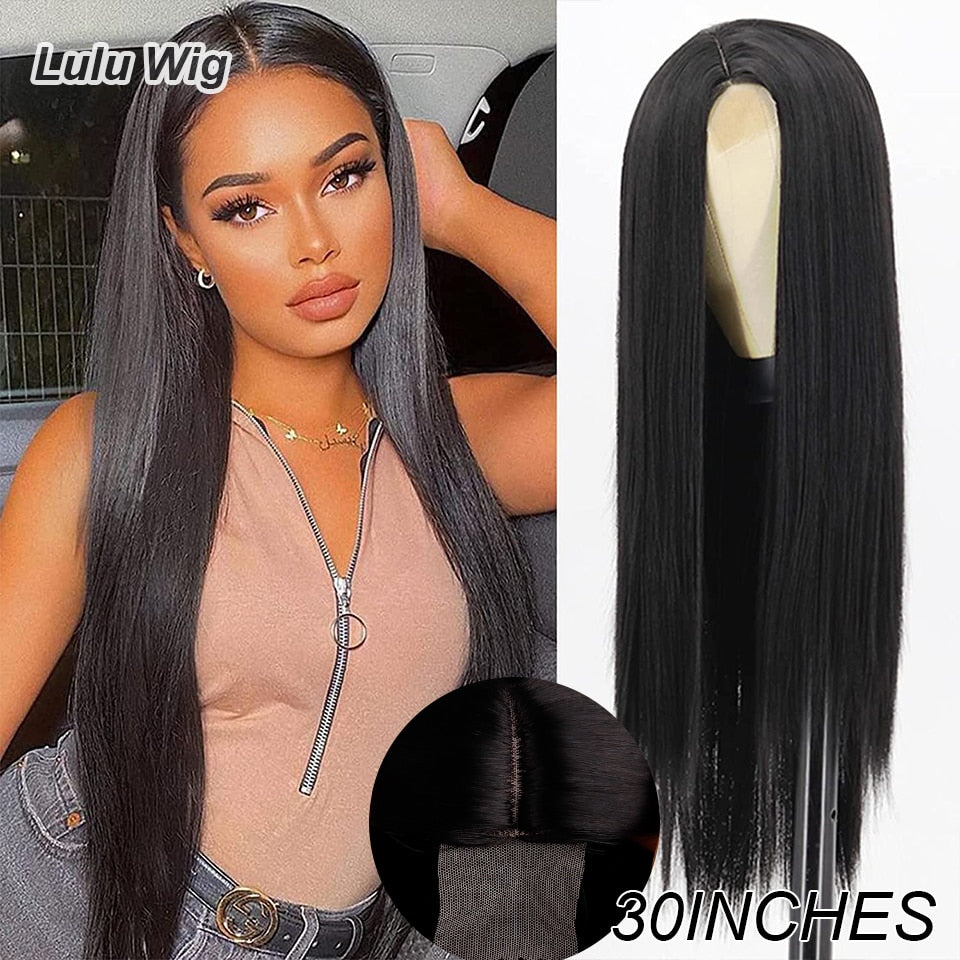 Long Straight Wine Red Wig With Bang Synthetic Wigs for Women Heat Resistant Natural Hair for Daily Halloween Cosplay Party