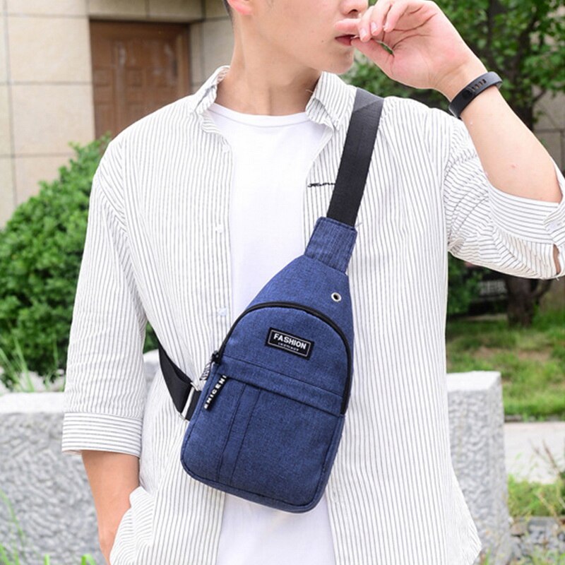 Men Fashion Multifunction Nylon Waist Shoulder Bag Crossbody Anti Theft Travel Purse Messenger Pouch Pocket Chest Bag For Male