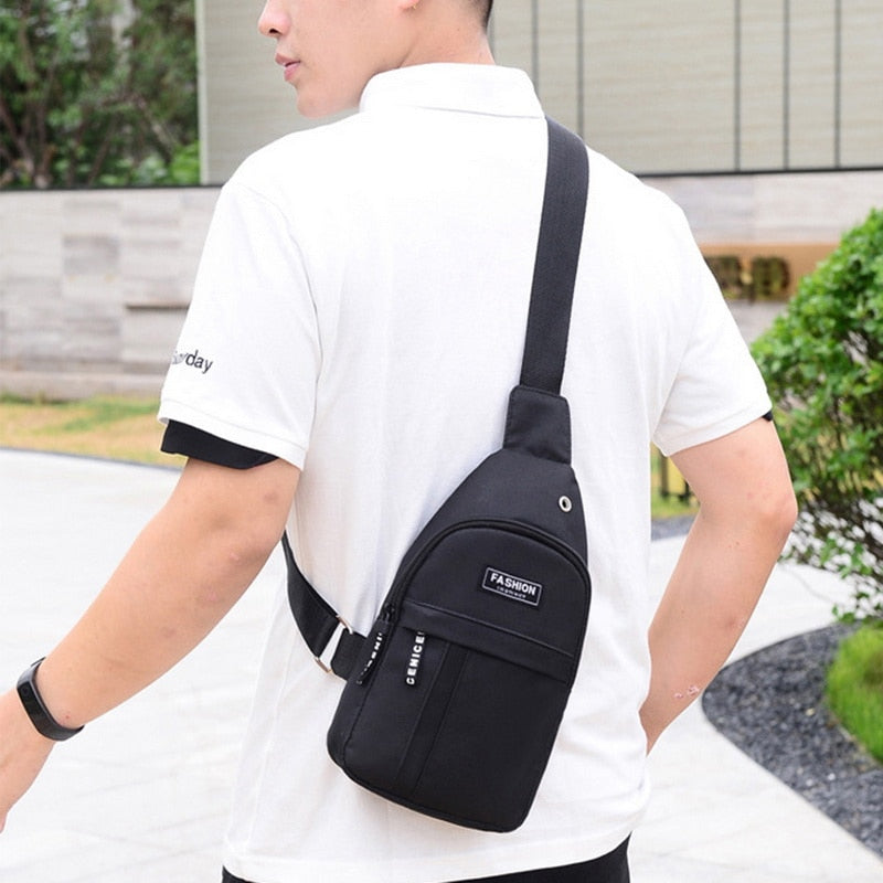 Men Fashion Multifunction Nylon Waist Shoulder Bag Crossbody Anti Theft Travel Purse Messenger Pouch Pocket Chest Bag For Male