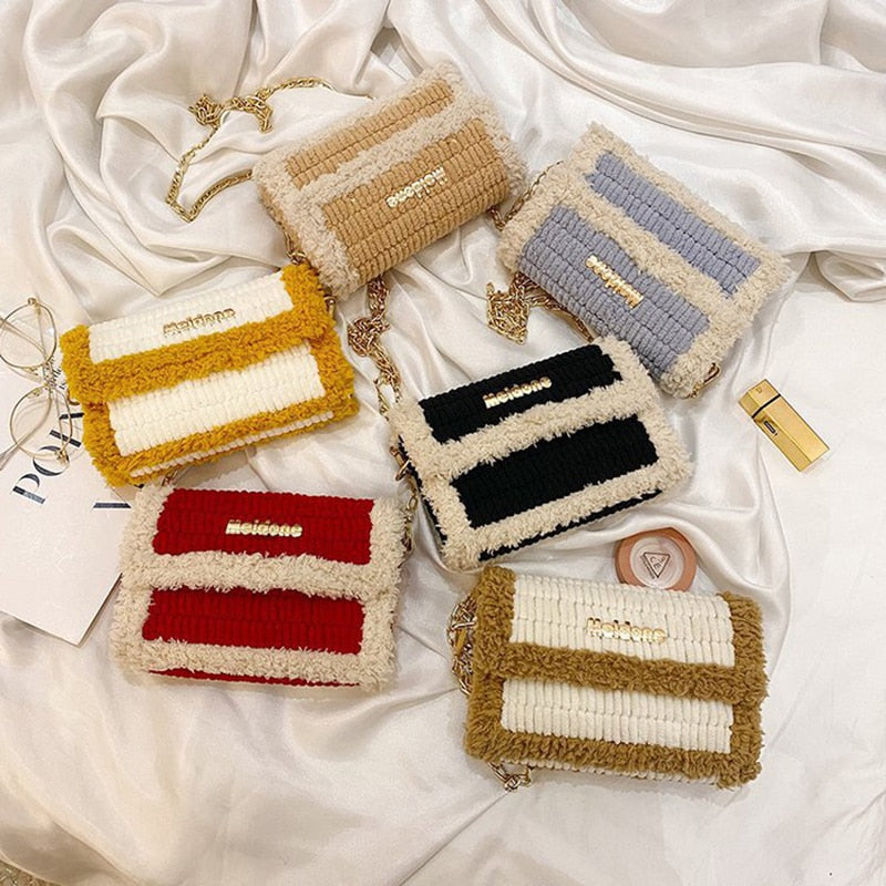 Modern DIY Weaving Bag Material Mesh Cloth Wool Bag Handmade Latch Hook Weaving Bags Practical Shoulder Bag Selfmade Accessories