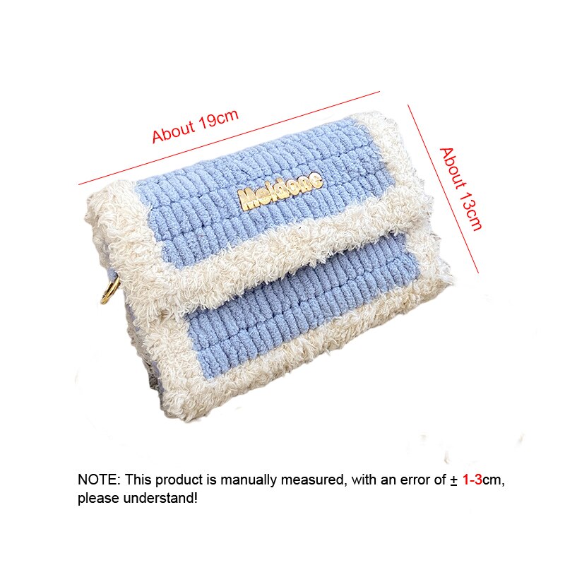 Modern DIY Weaving Bag Material Mesh Cloth Wool Bag Handmade Latch Hook Weaving Bags Practical Shoulder Bag Selfmade Accessories