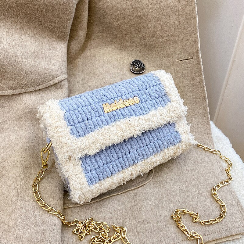 Modern DIY Weaving Bag Material Mesh Cloth Wool Bag Handmade Latch Hook Weaving Bags Practical Shoulder Bag Selfmade Accessories