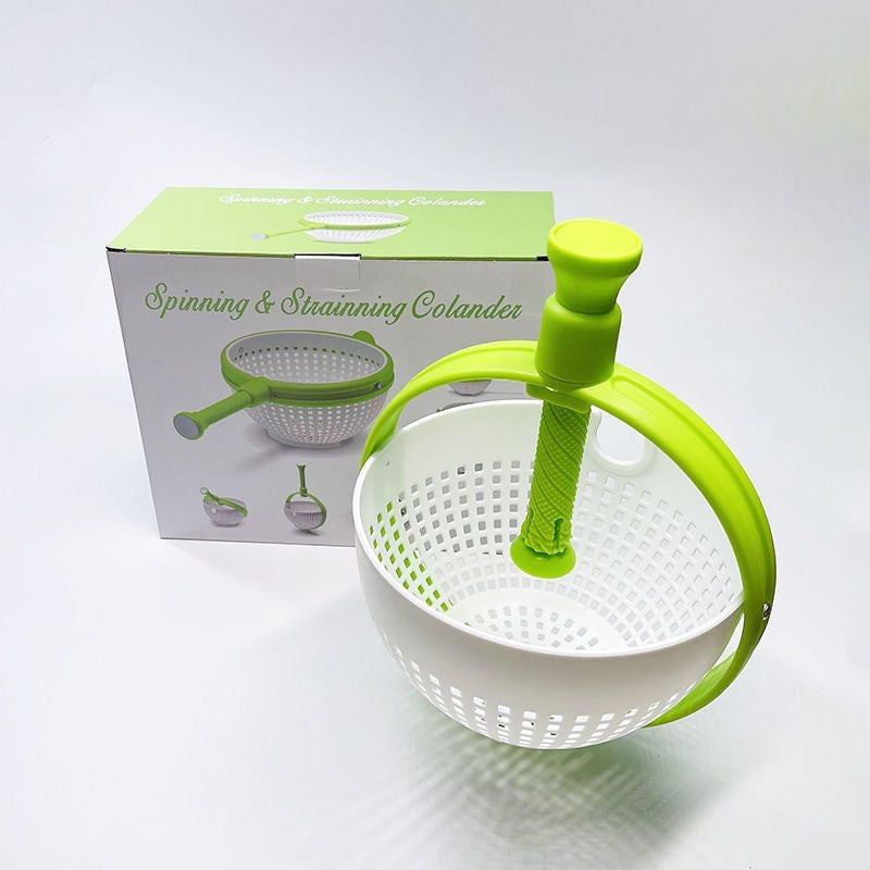 Salad draining basket, kitchen vegetable rotary drainer, washing vegetable dehydration rotator