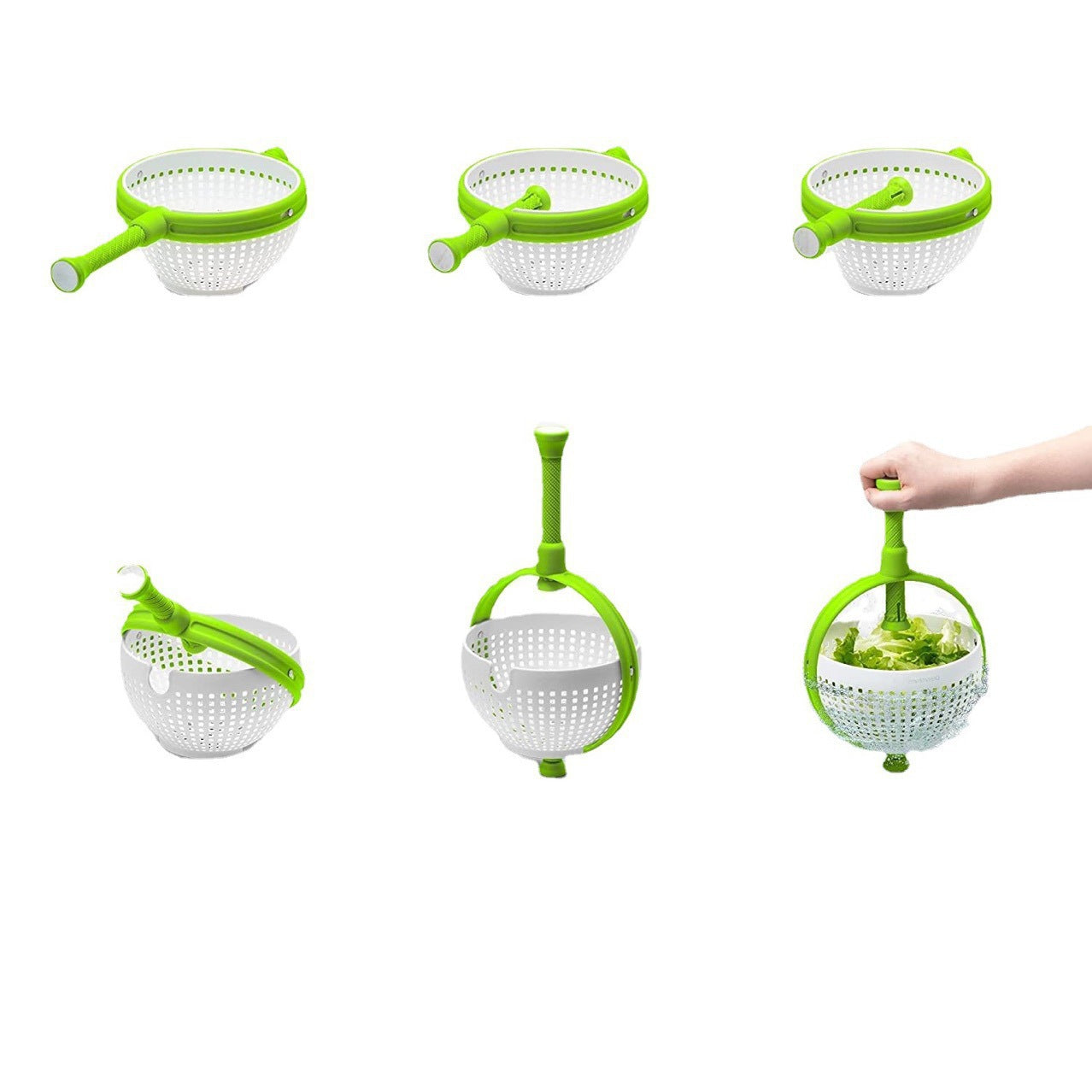 Salad draining basket, kitchen vegetable rotary drainer, washing vegetable dehydration rotator