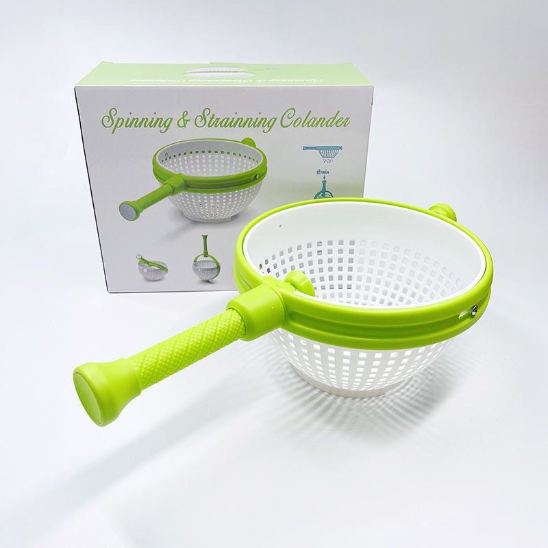 Salad draining basket, kitchen vegetable rotary drainer, washing vegetable dehydration rotator