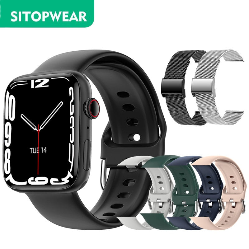 SitopWear Smart Watch 2022 Wireless Charging Smartwatch Bluetooth Calls Watches Men Women Fitness Bracelet Custom Watch Face