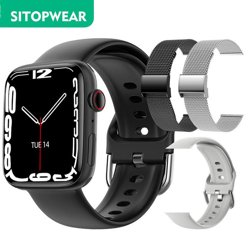 SitopWear Smart Watch 2022 Wireless Charging Smartwatch Bluetooth Calls Watches Men Women Fitness Bracelet Custom Watch Face