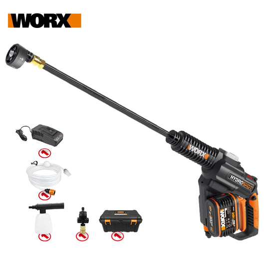 Worx 20V Hydroshot WG630E Brushless Crodless Car Washer Rechargeable High Pressure High Flow Spray gun Portable Cleaner Washing