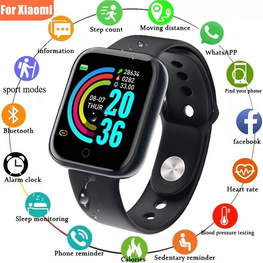 Y68 Adult Smart Watch Bluetooth Fitness Tracker Sports Watch Heart Rate Monitor Blood Pressure Smart Bracelet for Android IOS