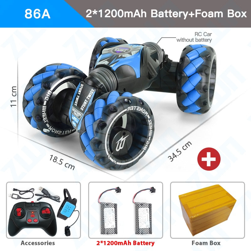 ZWN 1:12 / 1:16 4WD RC Car Radio Gesture Induction Music Light Stunt Remote Control Car off-Road Control  Boys Toys for Children