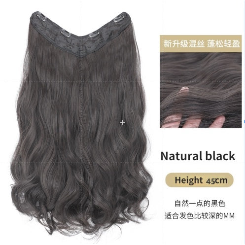 Wig Big Wave Hair Extension Piece Simulation Hair Piece Invisible Seamless U-shaped Natural Hair Extension Wig Piece