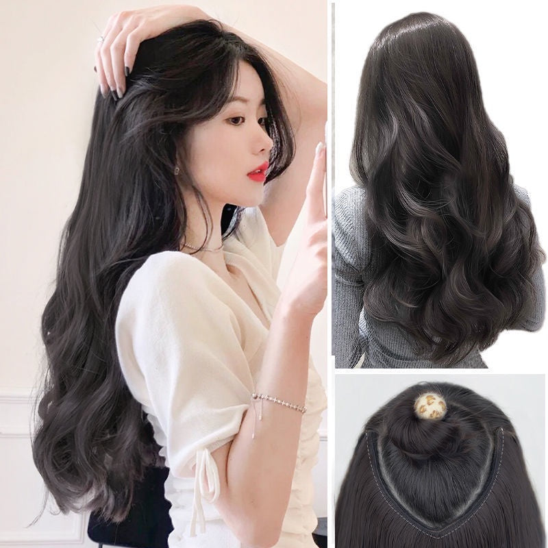 Wig Big Wave Hair Extension Piece Simulation Hair Piece Invisible Seamless U-shaped Natural Hair Extension Wig Piece