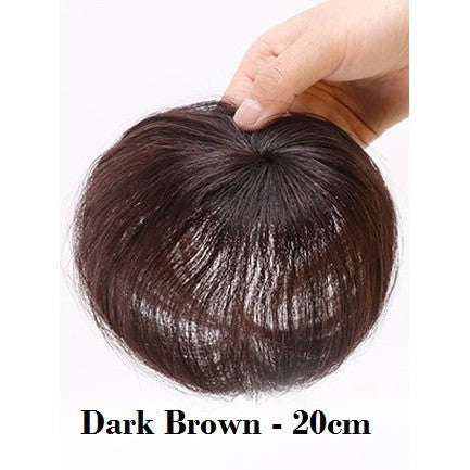 [READY] Real Human Hair 15cm & 20cm Wig Piece Hair Roots Seamless Thickening Hair Volume Cover White Hair On Top Of Head