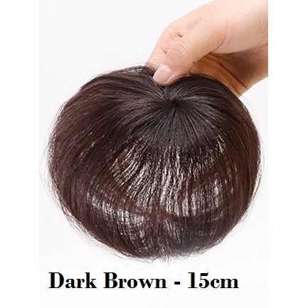 [READY] Real Human Hair 15cm & 20cm Wig Piece Hair Roots Seamless Thickening Hair Volume Cover White Hair On Top Of Head