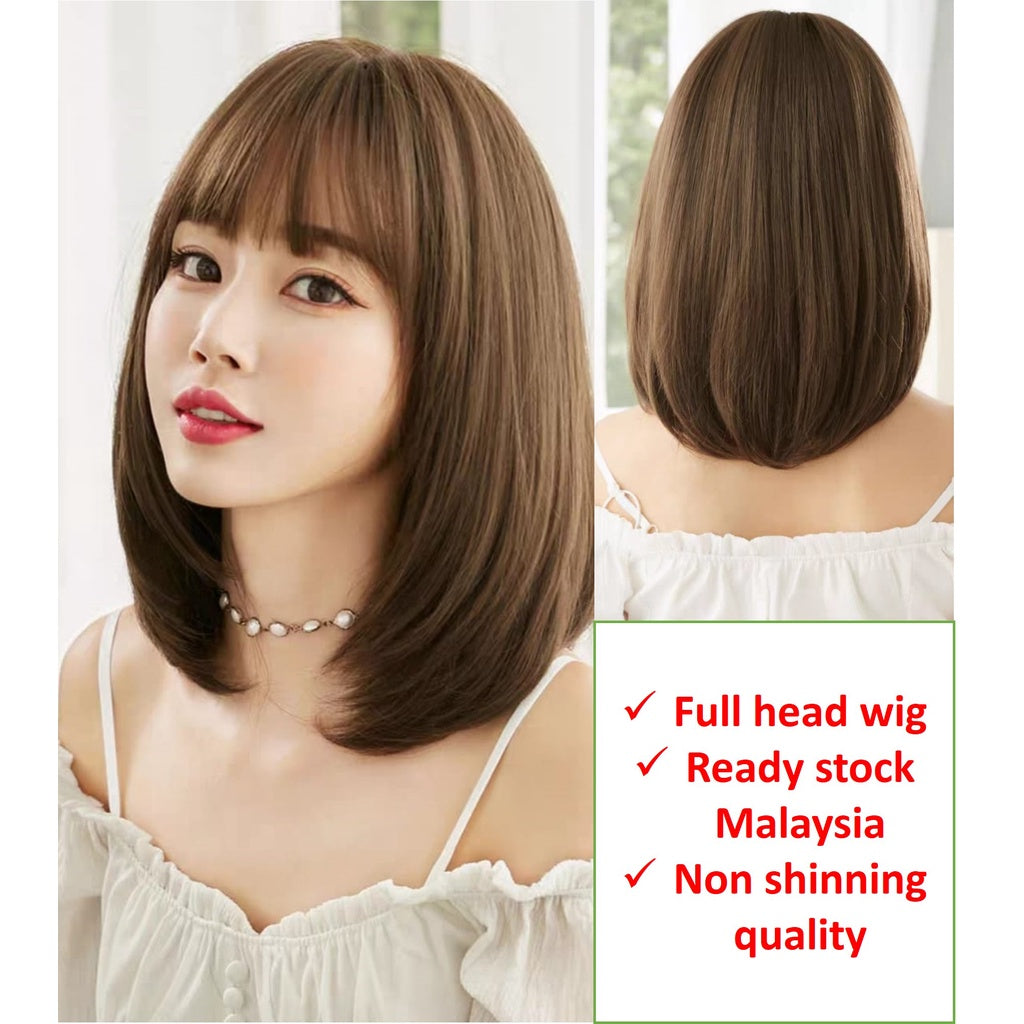 Ready stock PE3 MEDIUM WIG HAIR WIGS RAMBUT PALSU PENDEK COSPLAY WIG LORITA WIG RAMBUT PALSU PEREMPUAN