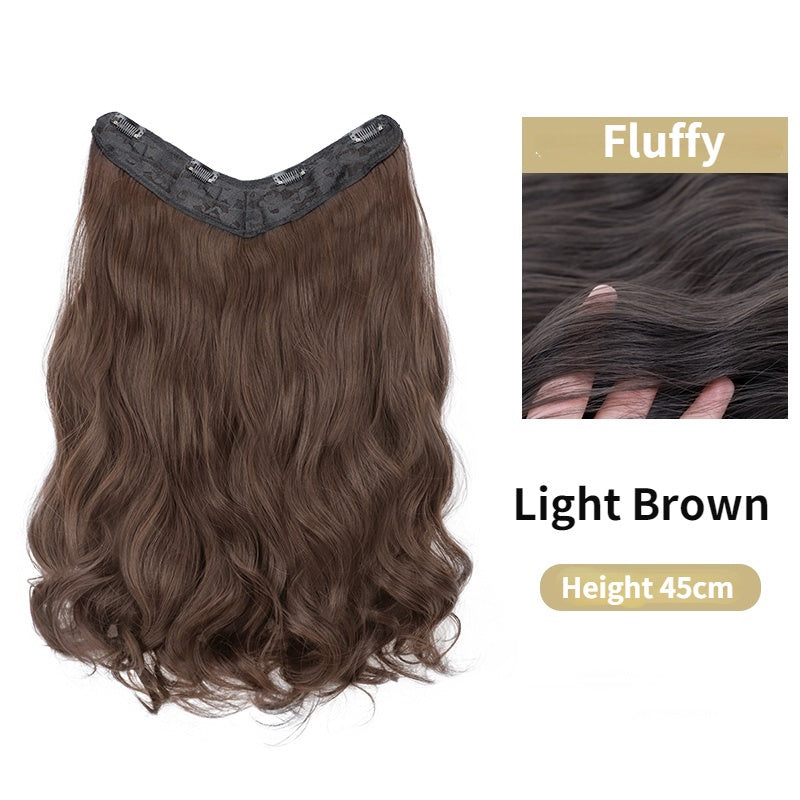 Wig Big Wave Hair Extension Piece Simulation Hair Piece Invisible Seamless U-shaped Natural Hair Extension Wig Piece