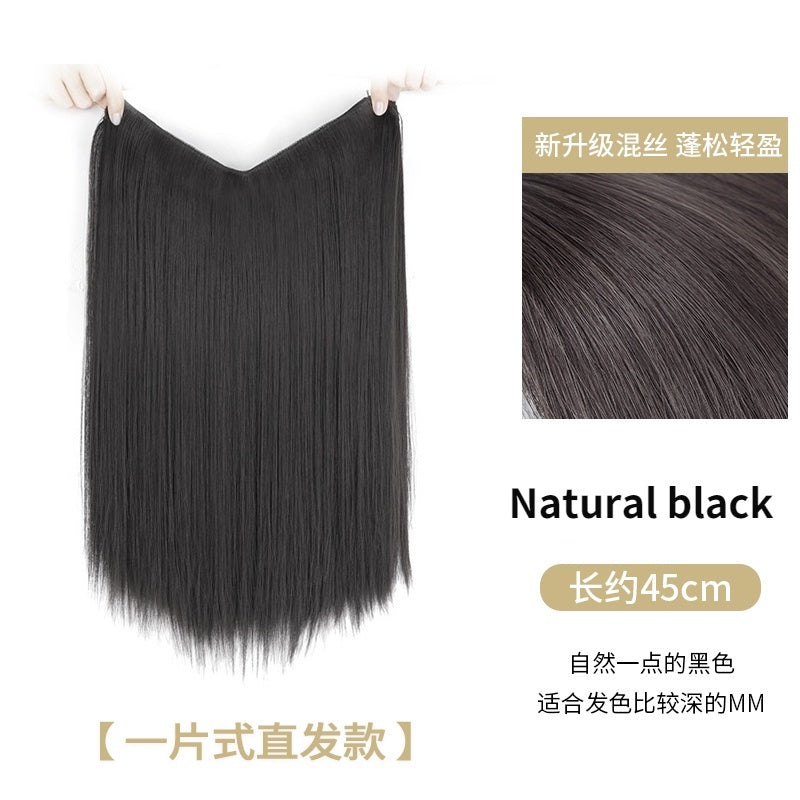 Wig Big Wave Hair Extension Piece Simulation Hair Piece Invisible Seamless U-shaped Natural Hair Extension Wig Piece